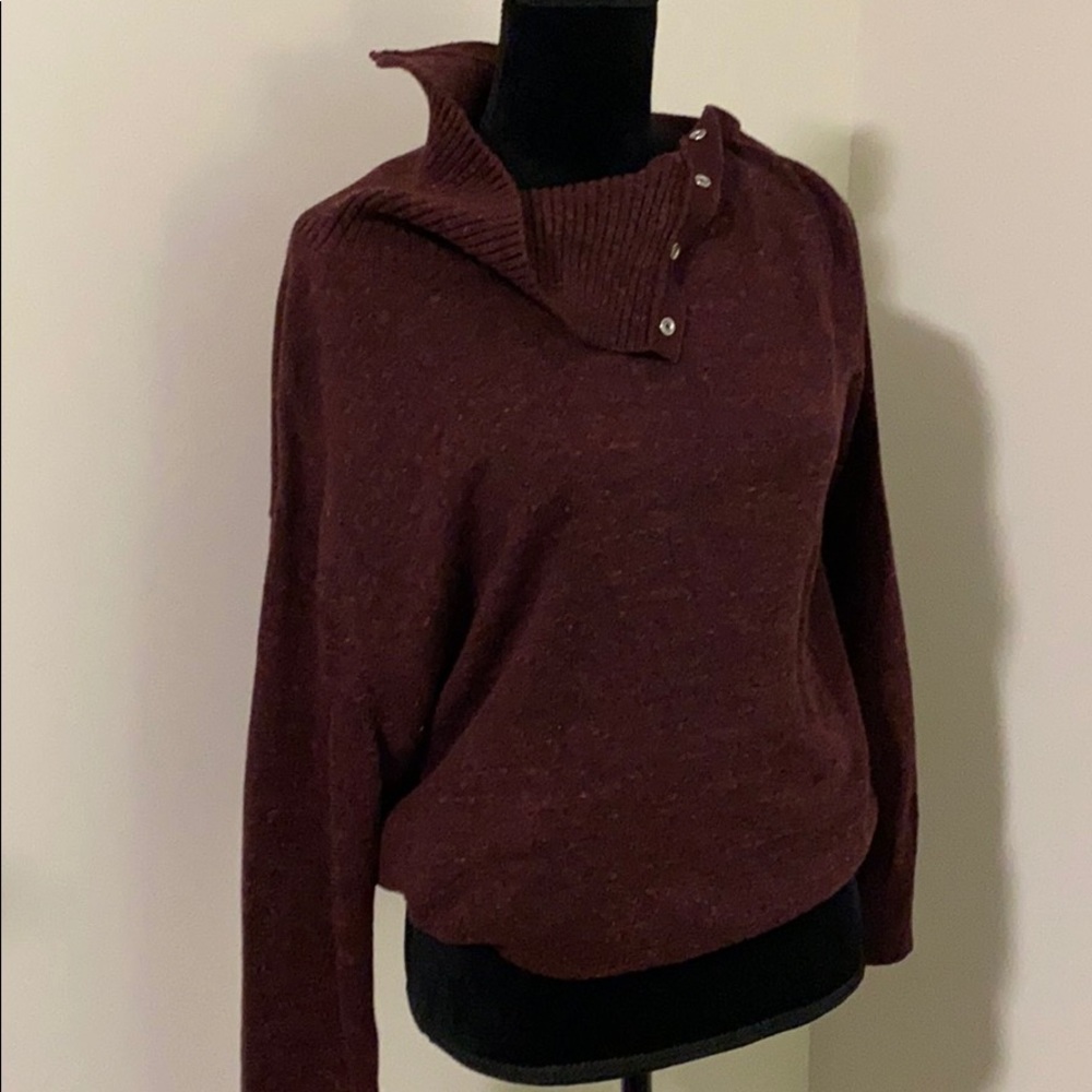 NWT Gap snap collar sweater l/s XL Red knit